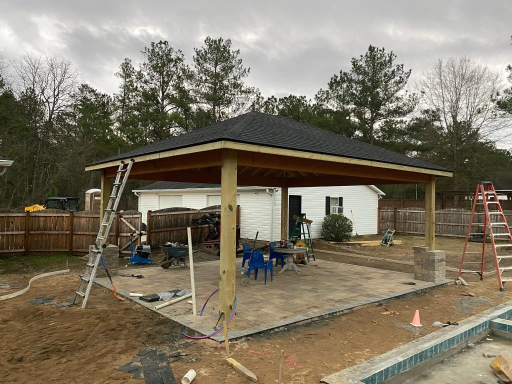 Wooden Pergola Designed and Installed by Georgia Roots